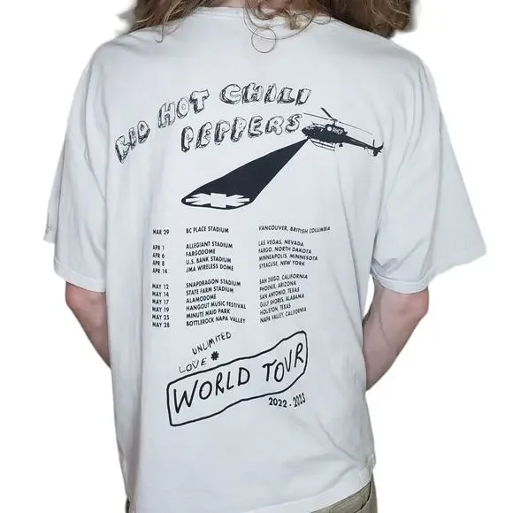 Red Hot Chilli Peppers World Tour 2022-2023 T-Shirt Mens Size XL Alt Indiesleeze - Picture 2 of 6